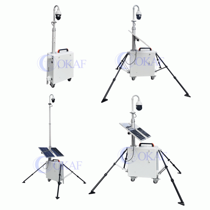 400Ah CCTV PTZ Camera Security Surveillance Trailer 1920*1080P Mobile