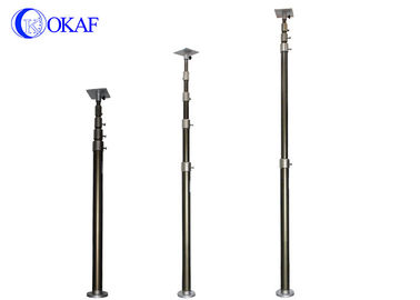 Manual Telescopic Mast Pole , Mobile Telescoping Camera Mast / Antenna Mast With Lock