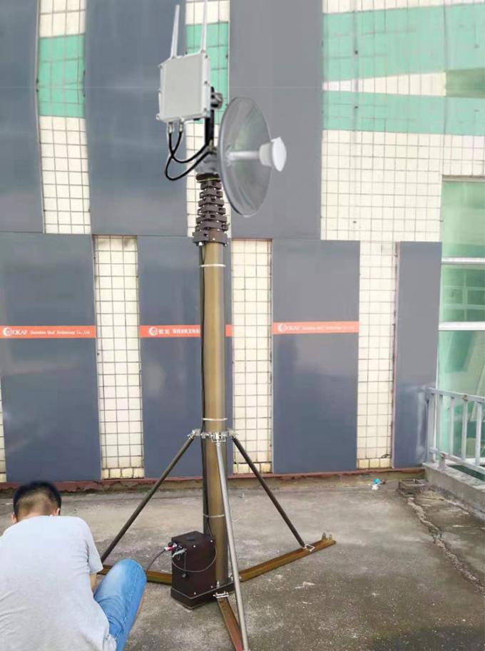 Electric Power Vehicle Mounted Telescopic Mast 12m Extended Height With