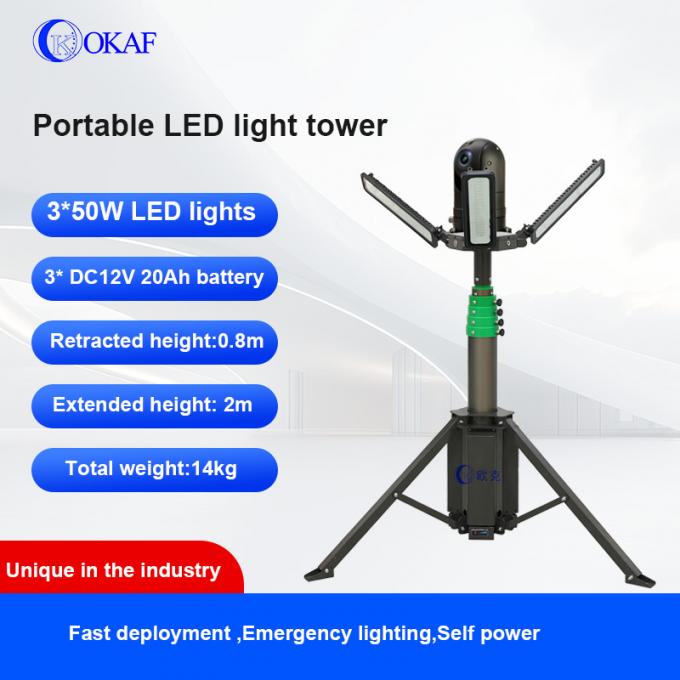 Built in Battery Portable Telescopic LED Light Tower with Tripod Outdoor Event Lighting 2