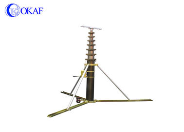 Manual Telescopic Mast Pole Light Portable Antenna Tower With Tripod / Wheels