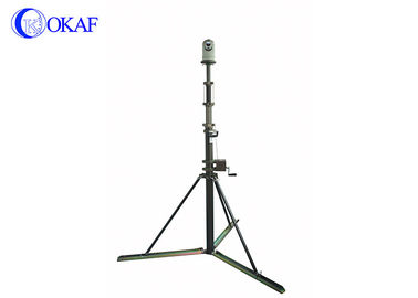 5m Portable Telescopic Mast Pole Hand Crank Communication Tower With PTZ Camera