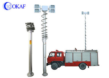 Aluminum Alloy Vehicle Mounted Mast Mobile Pneumatic Light Tower For Fire Truck