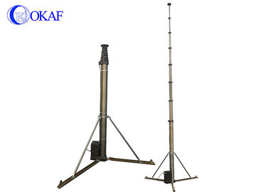 Electric Power Vehicle Mounted Telescopic Mast 12m Extended Height With Tripod