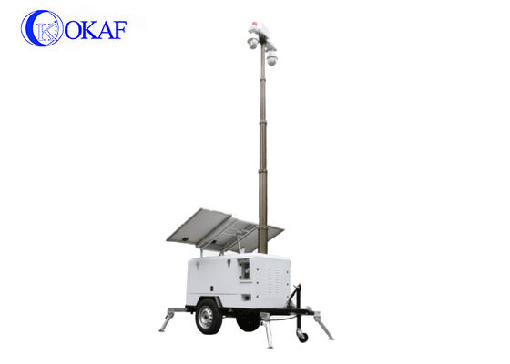 Mobile Sentry GPS Position 9m 400Ah Telescopic Mast Pole HD 1080P PTZ Cameras