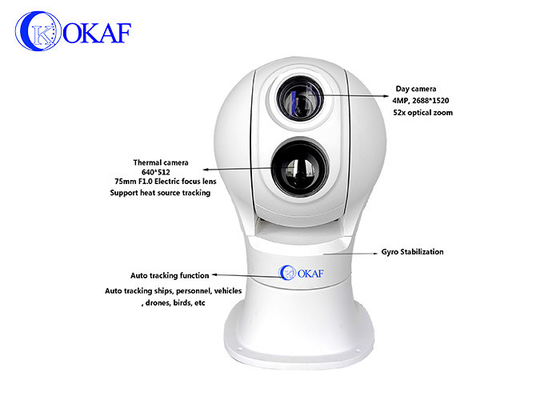 75mm long range Gyro stabilization thermal PTZ camera