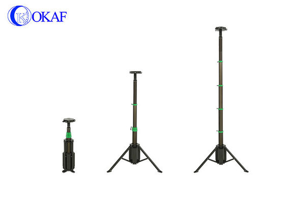 Manual Lifting Portable Power Bank Tripod Foldable Telescopic Mast With Battery