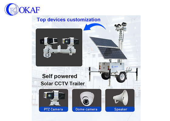 Off-Grid Solar-Powered Mobile Surveillance System 12m Telescopic Mast Solar CCTV Security Trailer for Construction Site