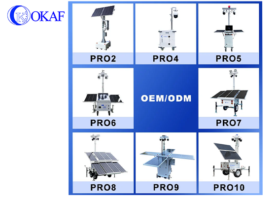 Off-Grid Solar-Powered Mobile Surveillance System 12m Telescopic Mast Solar CCTV Security Trailer for Construction Site