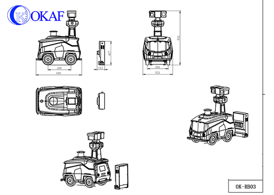 Security Patrol Automatic Recharging Intelligent Robot for Large Area Factory School Gate Guard