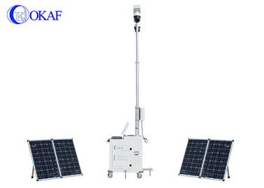 Solar CCTV Trailer Construction Site Mobile Video Surveillance Trailer Metal Material